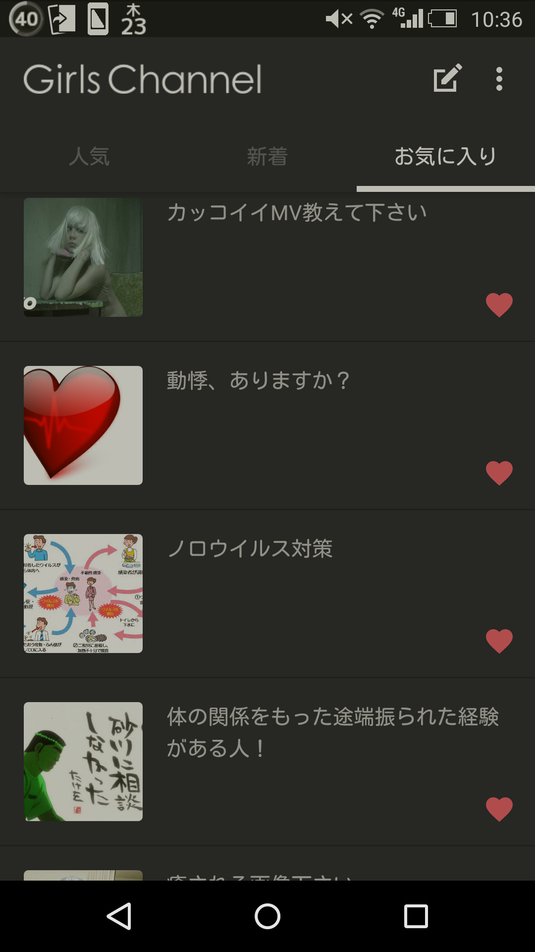 ガルちゃんマイページ（お気に入り）を晒すトピ