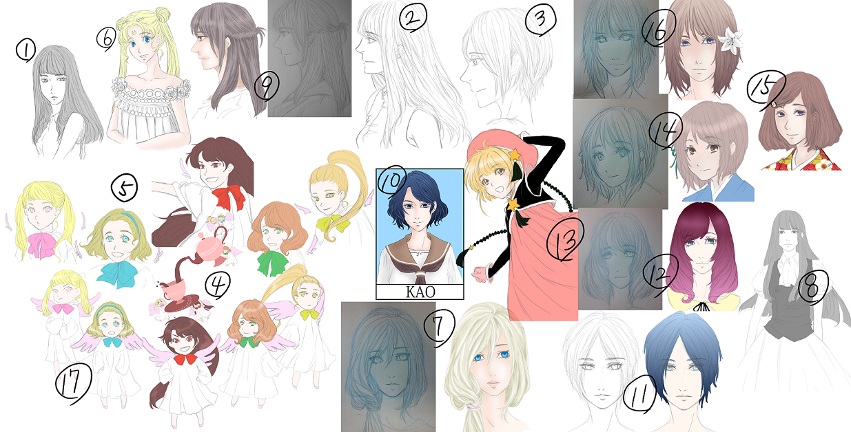女の子の絵を描くトピ2☆