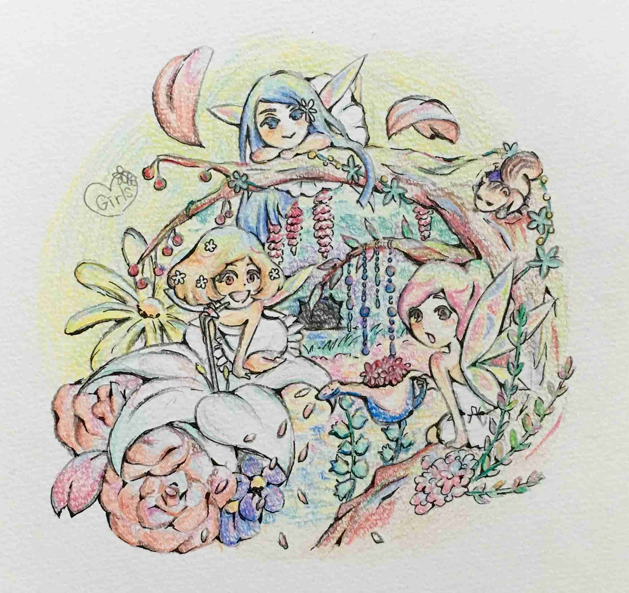 女の子の絵を描くトピ2☆