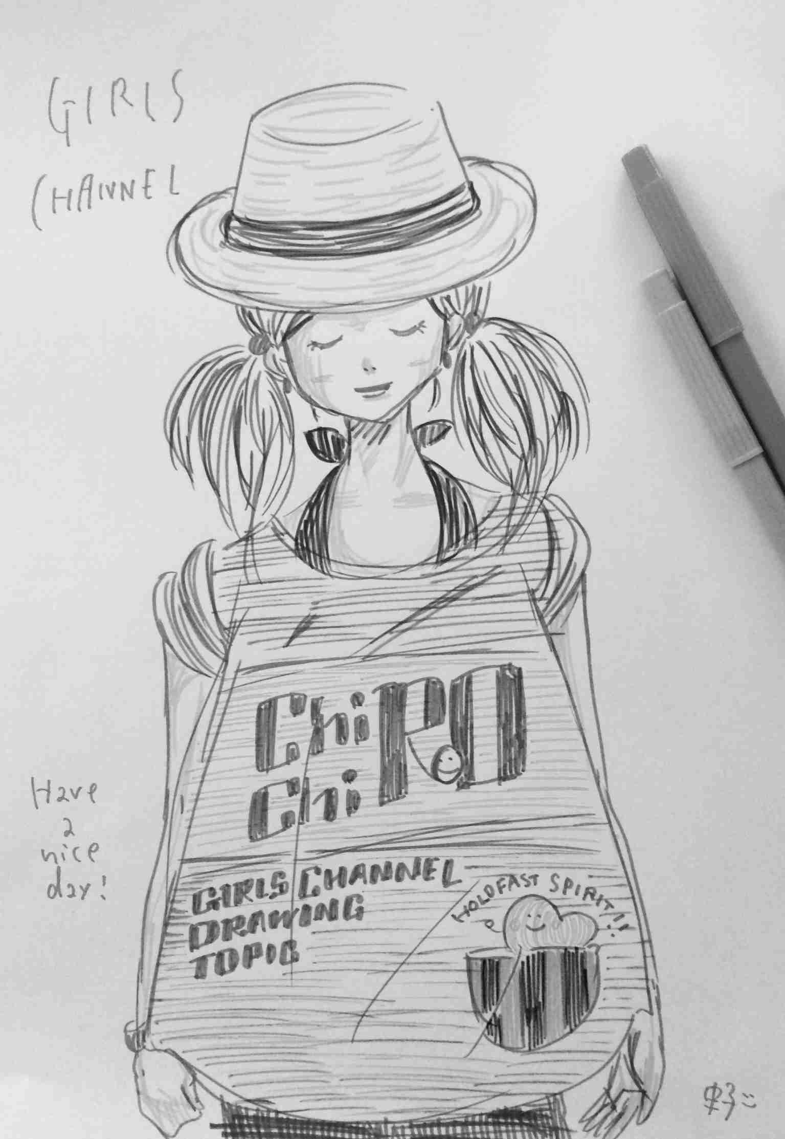 女の子の絵を描くトピ2☆