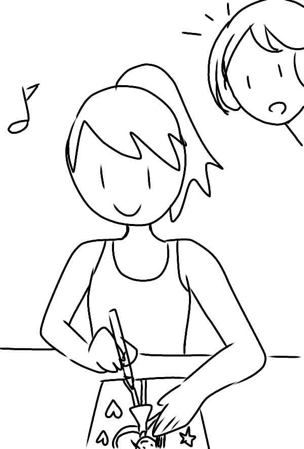 女の子の絵を描くトピ2☆