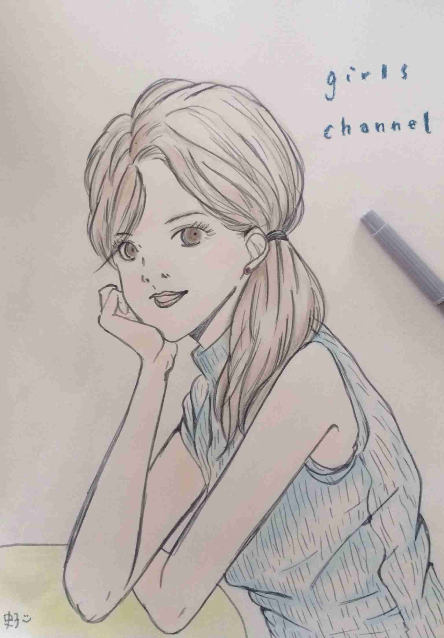 女の子の絵を描くトピ2☆