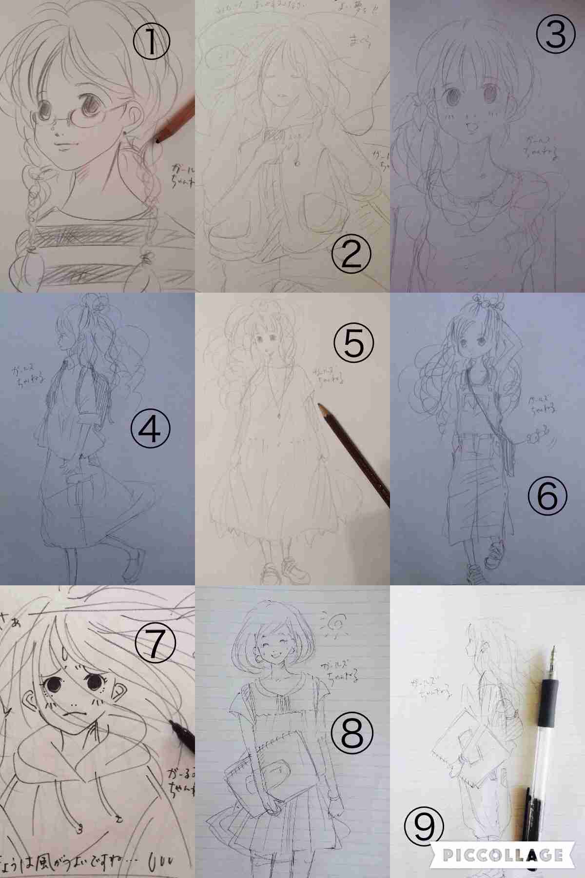 女の子の絵を描くトピ2☆