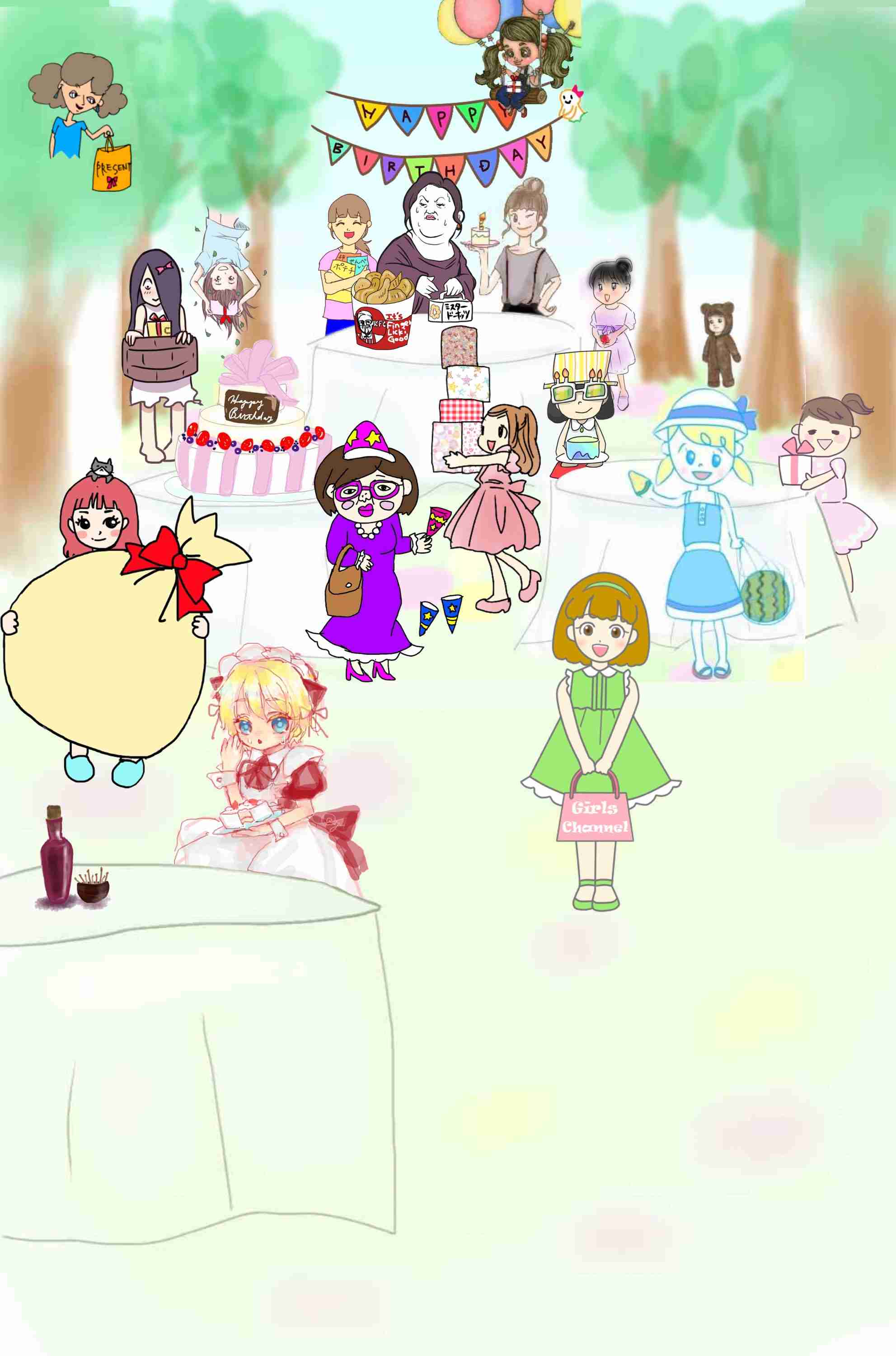 女の子の絵を描くトピ３