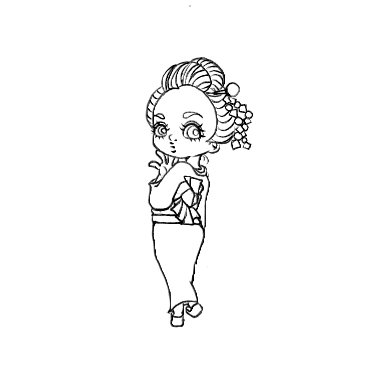 女の子の絵を描くトピ３