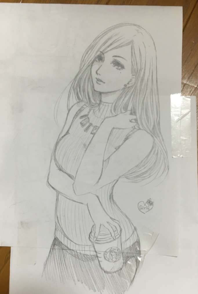 女の子の絵を描くトピ３