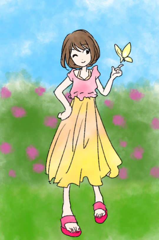 女の子の絵を描くトピ３