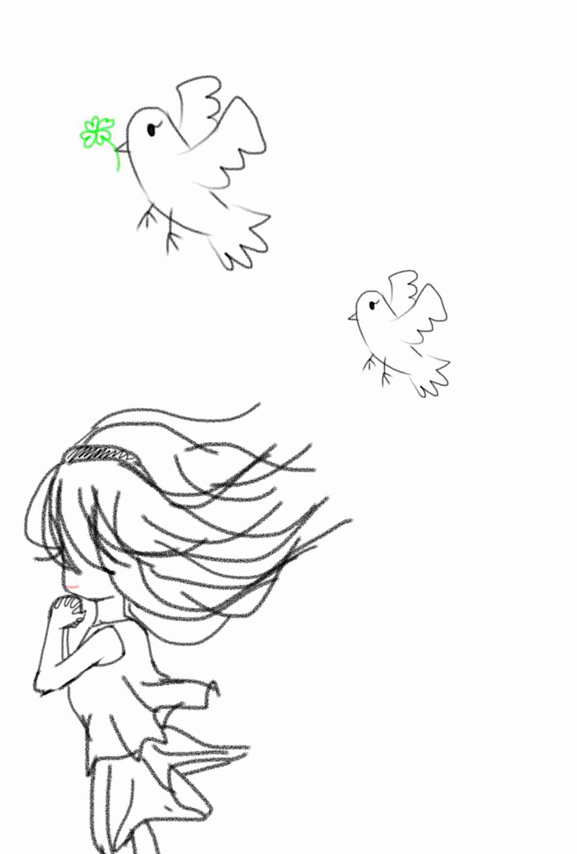 女の子の絵を描くトピ３