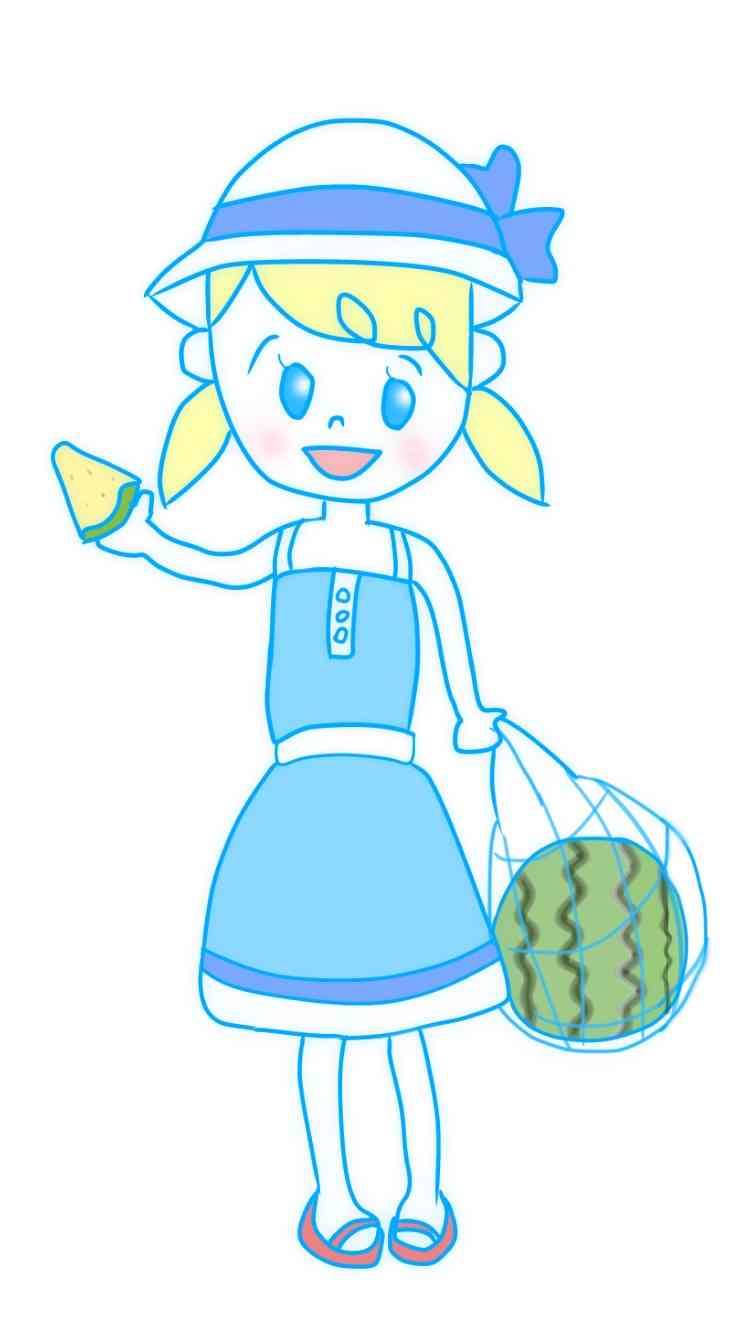 女の子の絵を描くトピ３