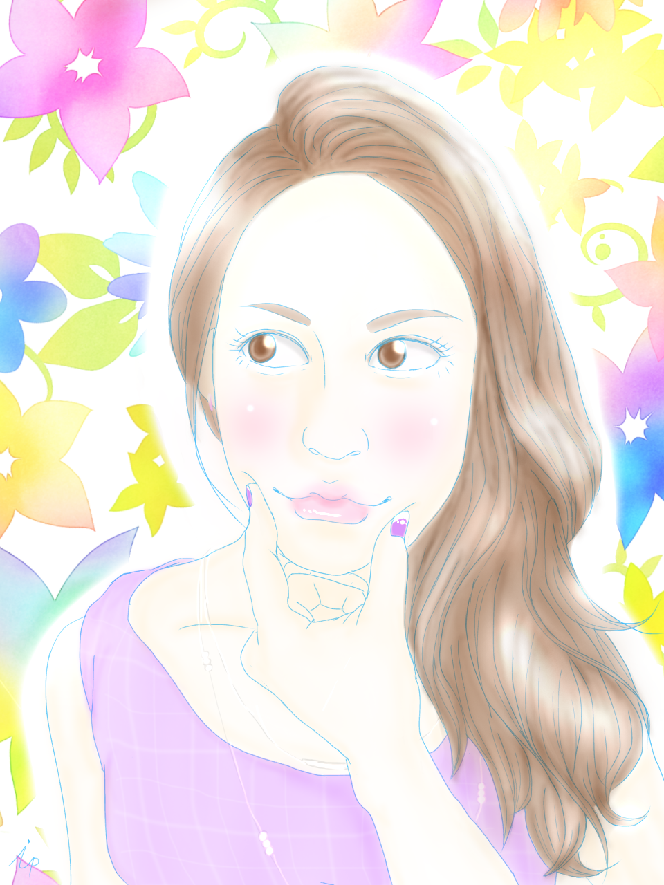 女の子の絵を描くトピ３