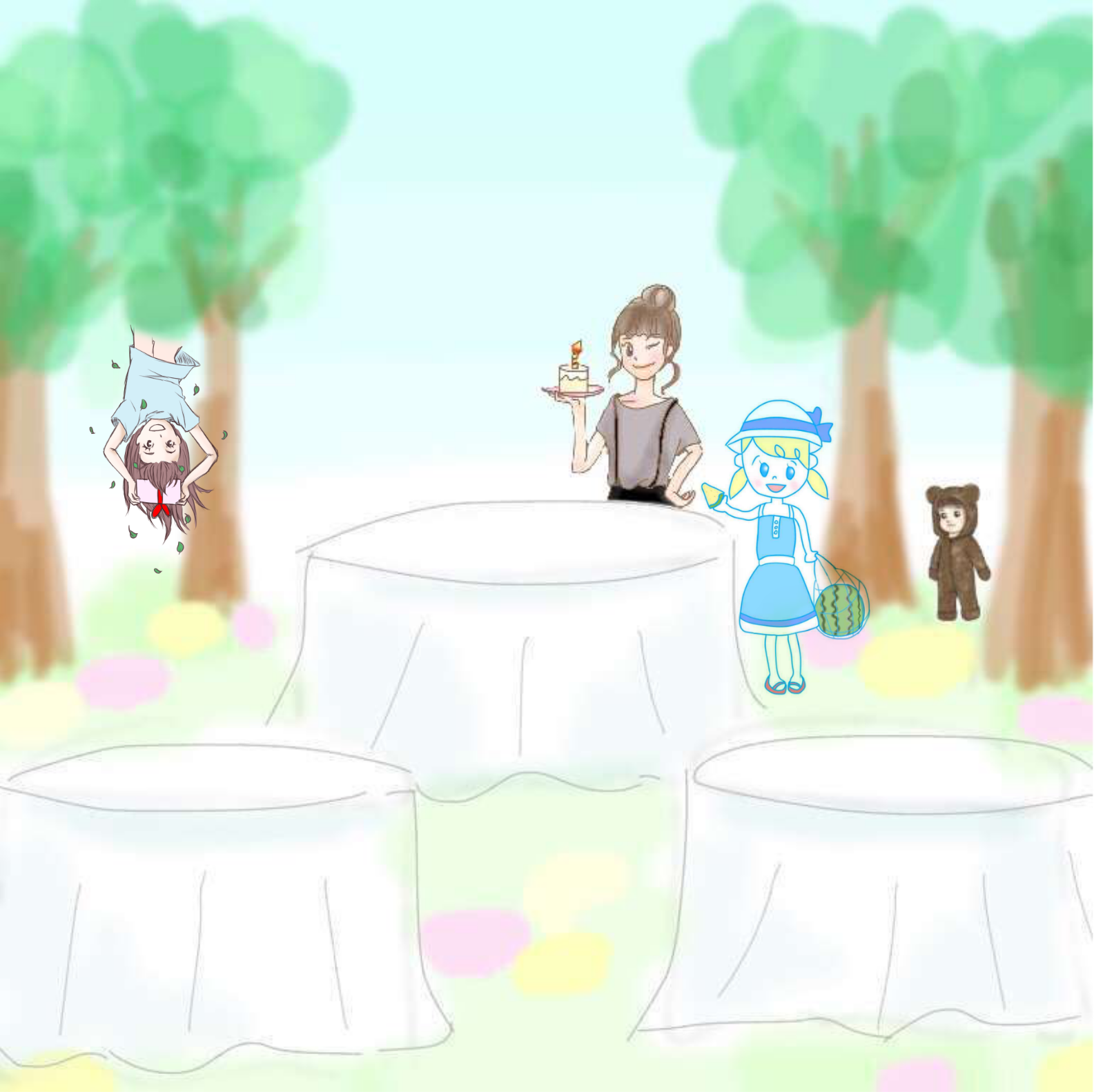 女の子の絵を描くトピ３