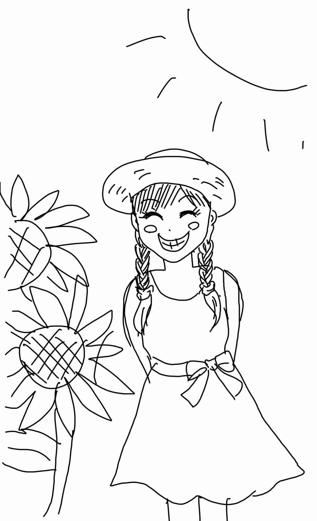 女の子の絵を描くトピ３