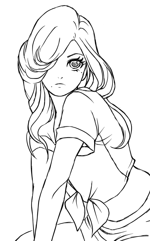 女の子の絵を描くトピ３