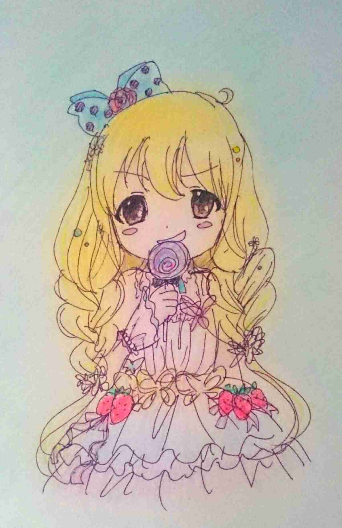 女の子の絵を描くトピ３