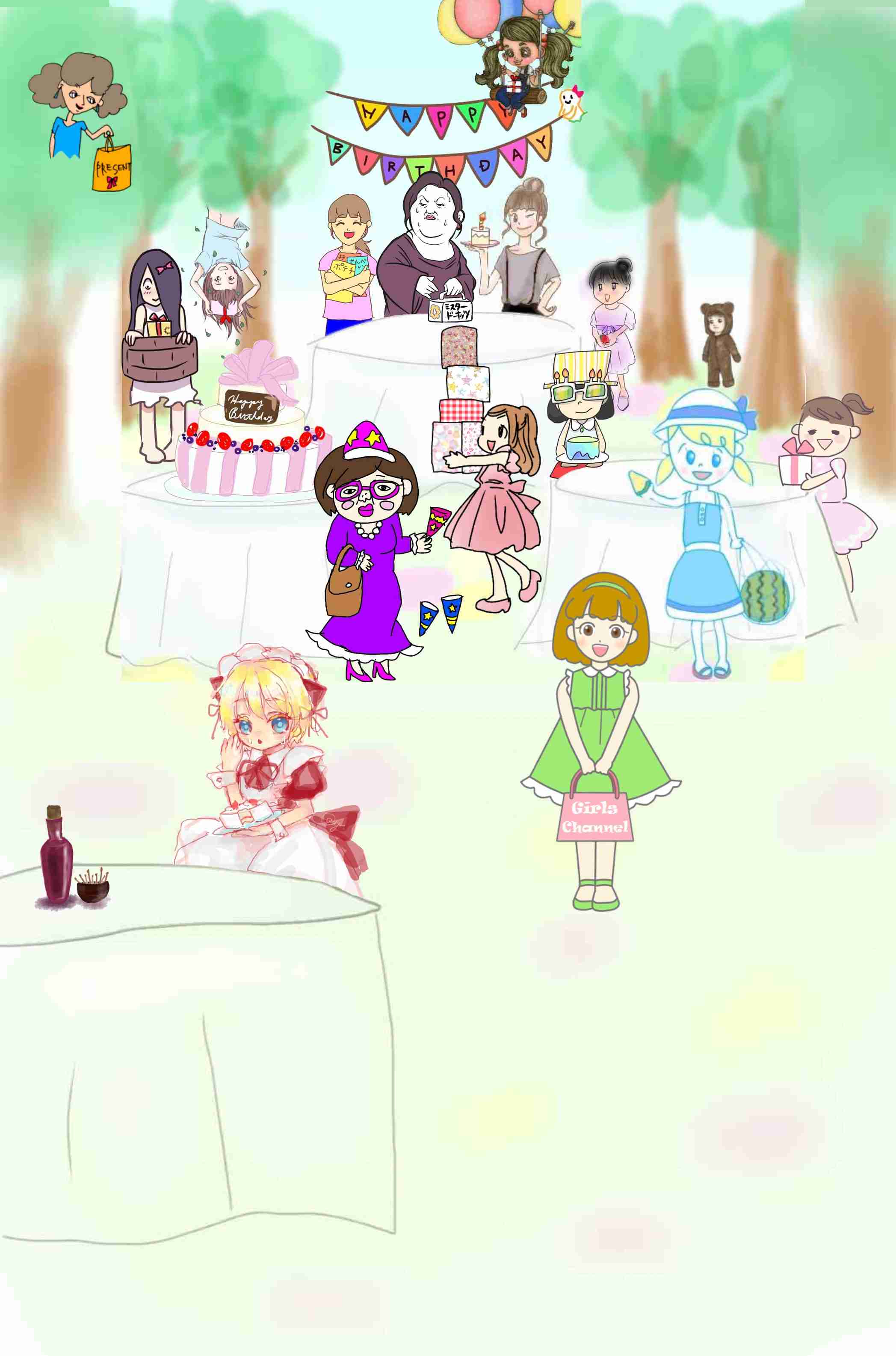 女の子の絵を描くトピ３