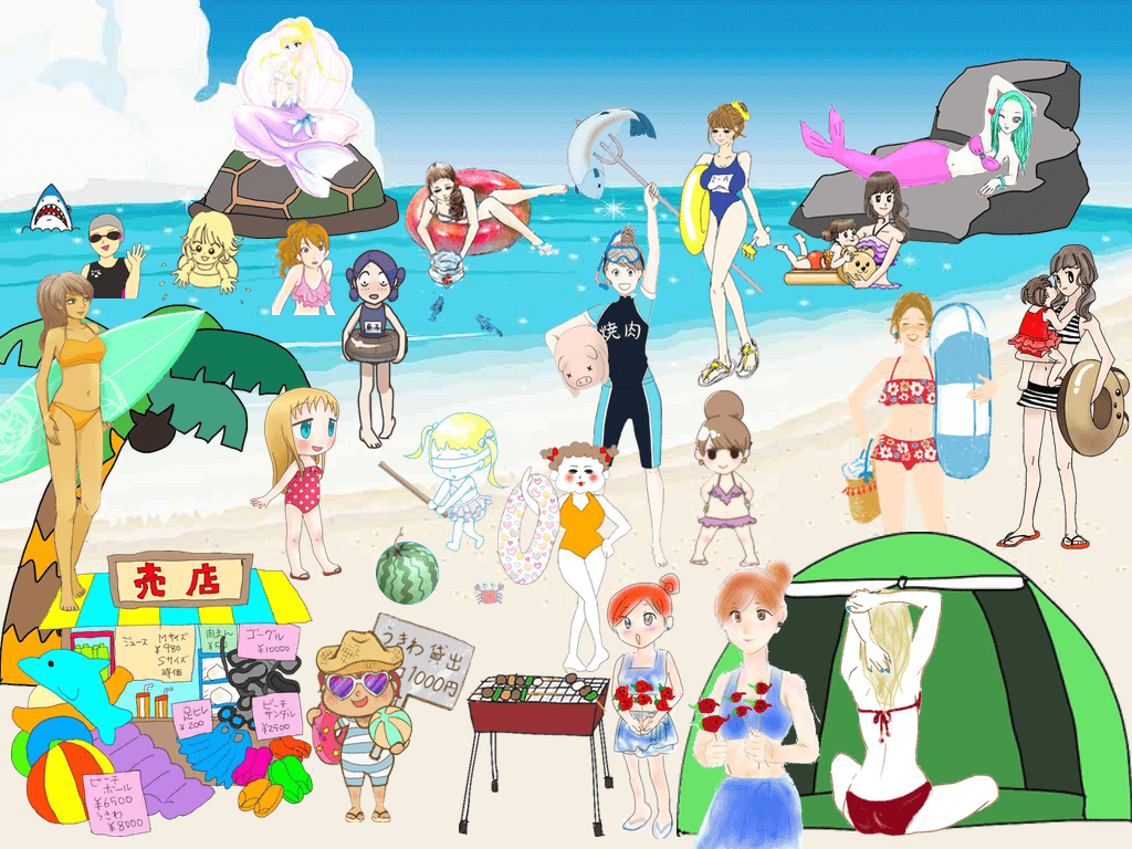 女の子の絵を描くトピ３