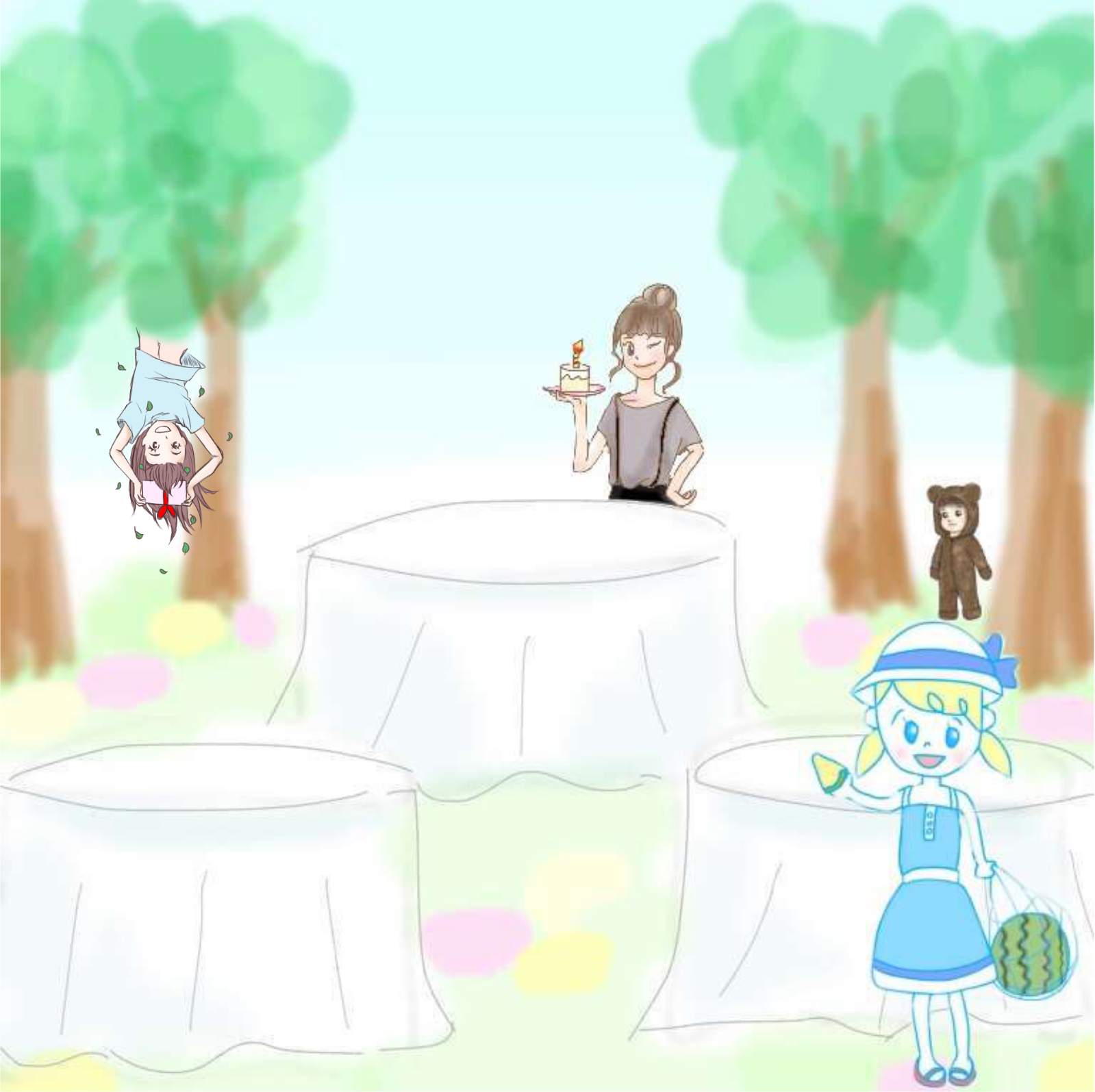 女の子の絵を描くトピ３