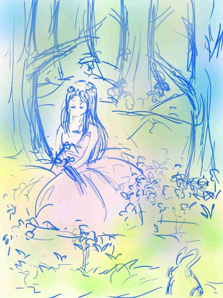 女の子の絵を描くトピ３