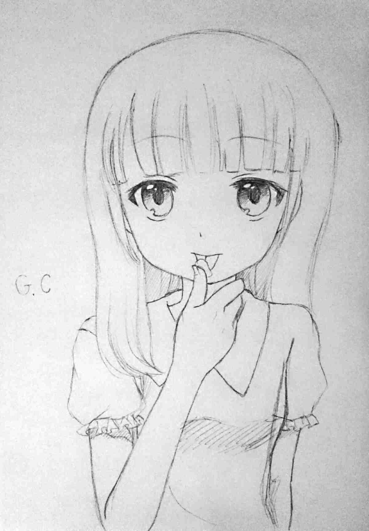 女の子の絵を描くトピ３