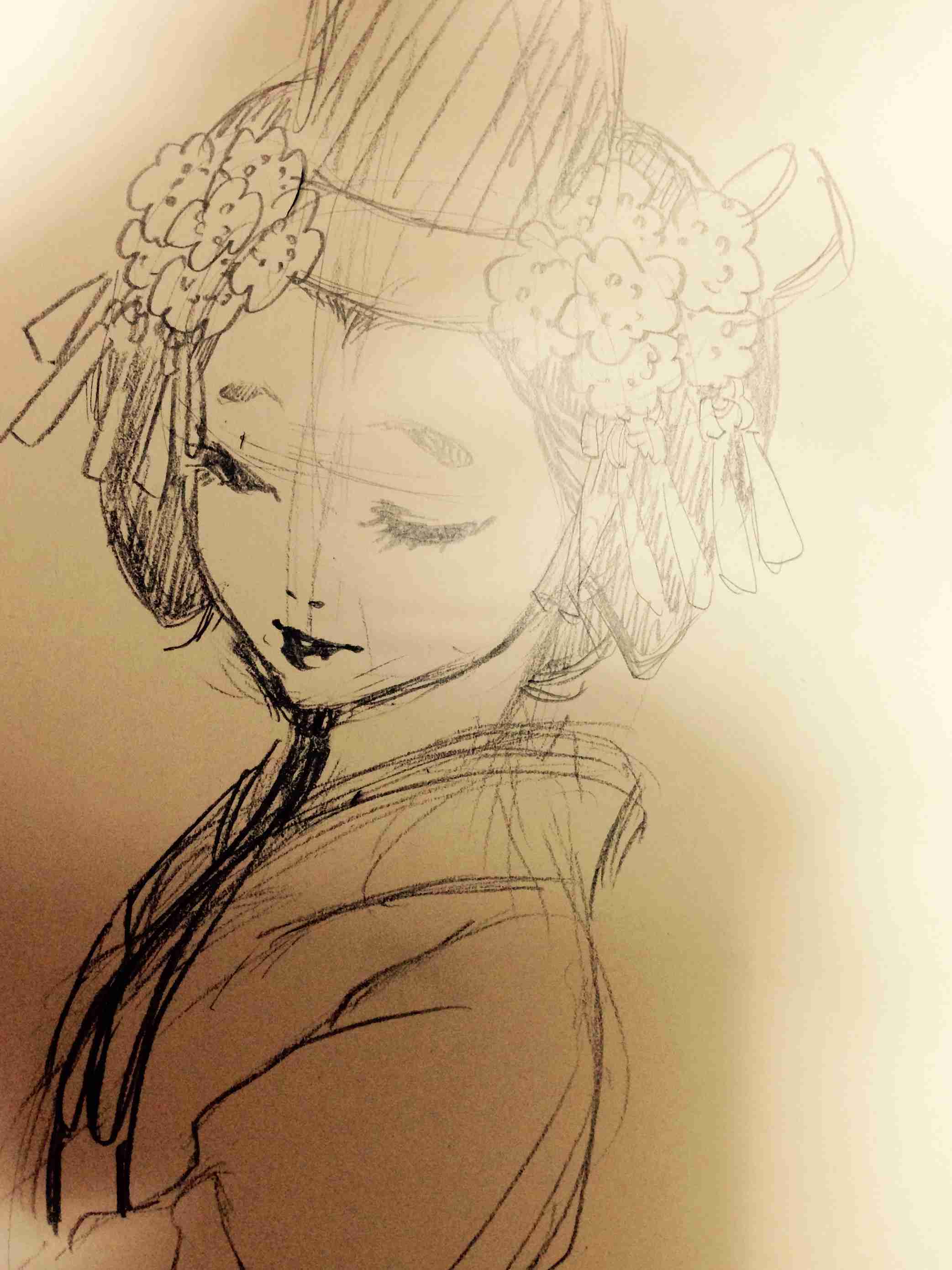 女の子の絵を描くトピ３