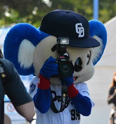 球団マスコットと選手がじゃれてる画像下さい！