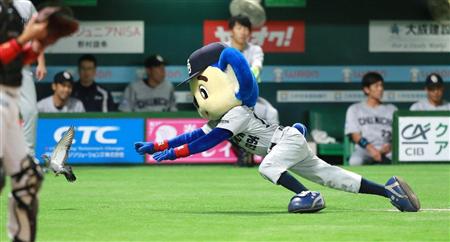 球団マスコットと選手がじゃれてる画像下さい！