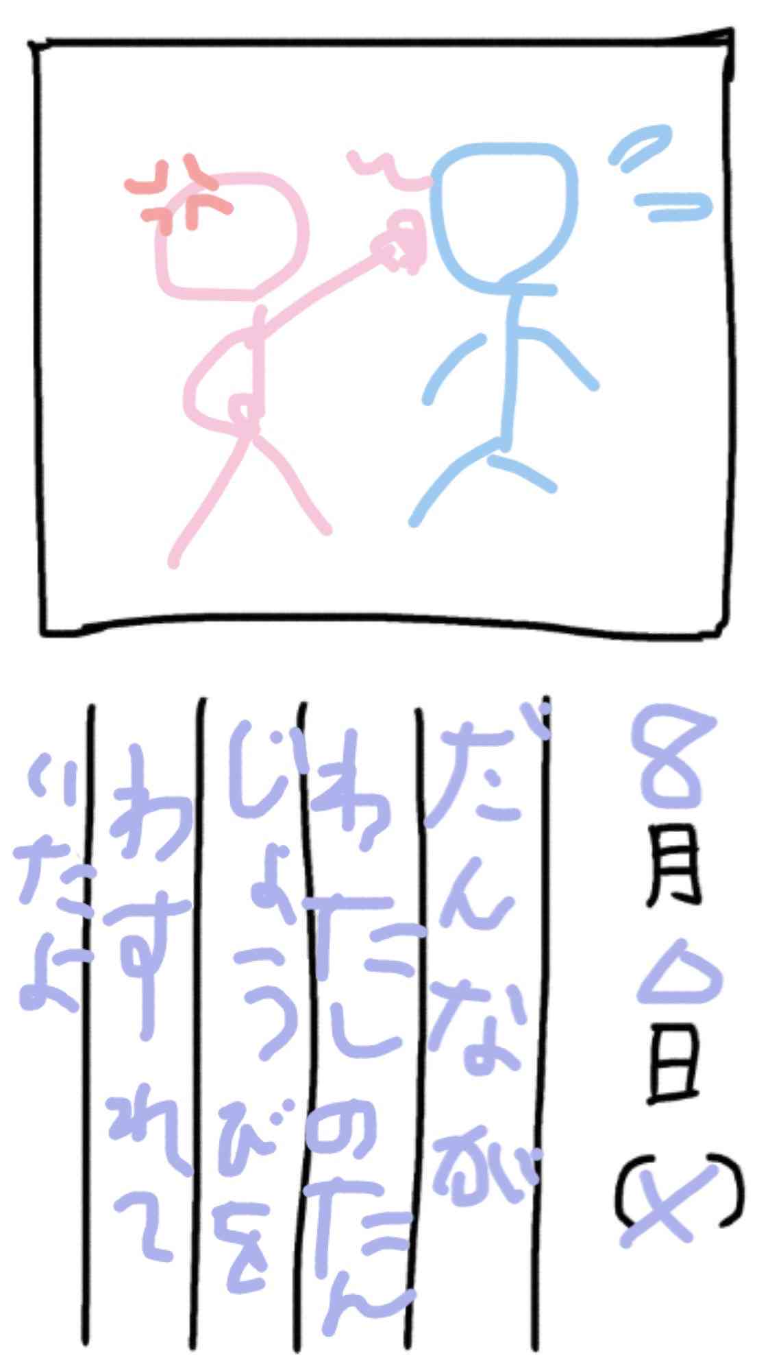 8月の絵日記を描くトピ