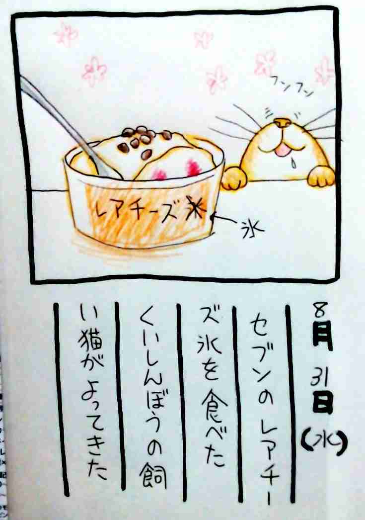 8月の絵日記を描くトピ