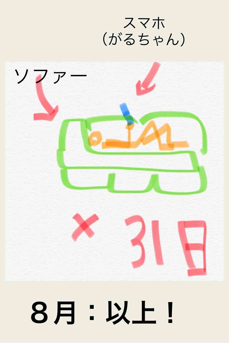 8月の絵日記を描くトピ