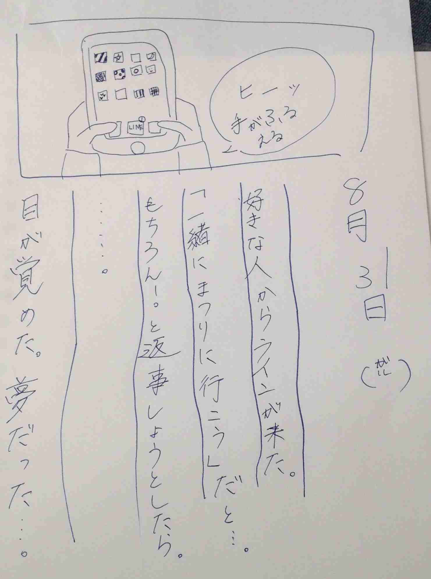 8月の絵日記を描くトピ