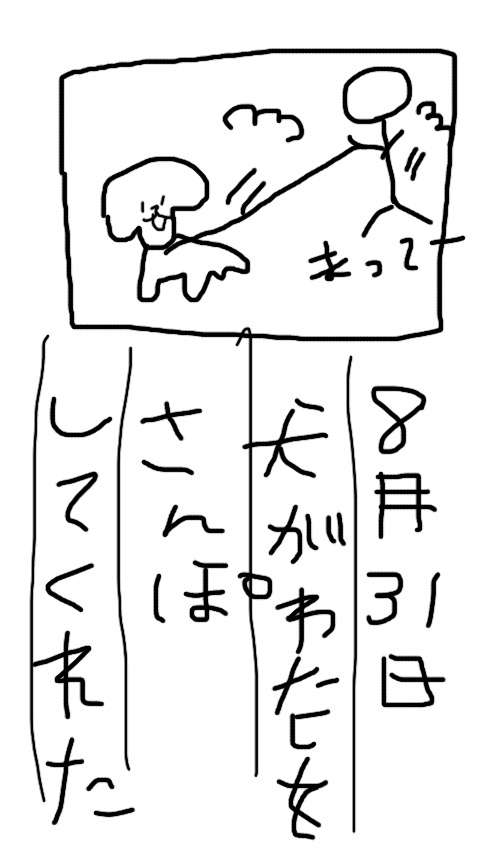 8月の絵日記を描くトピ