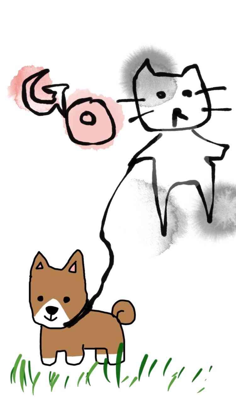 【お絵描き】犬をお散歩に連れていくトピ【コラ】