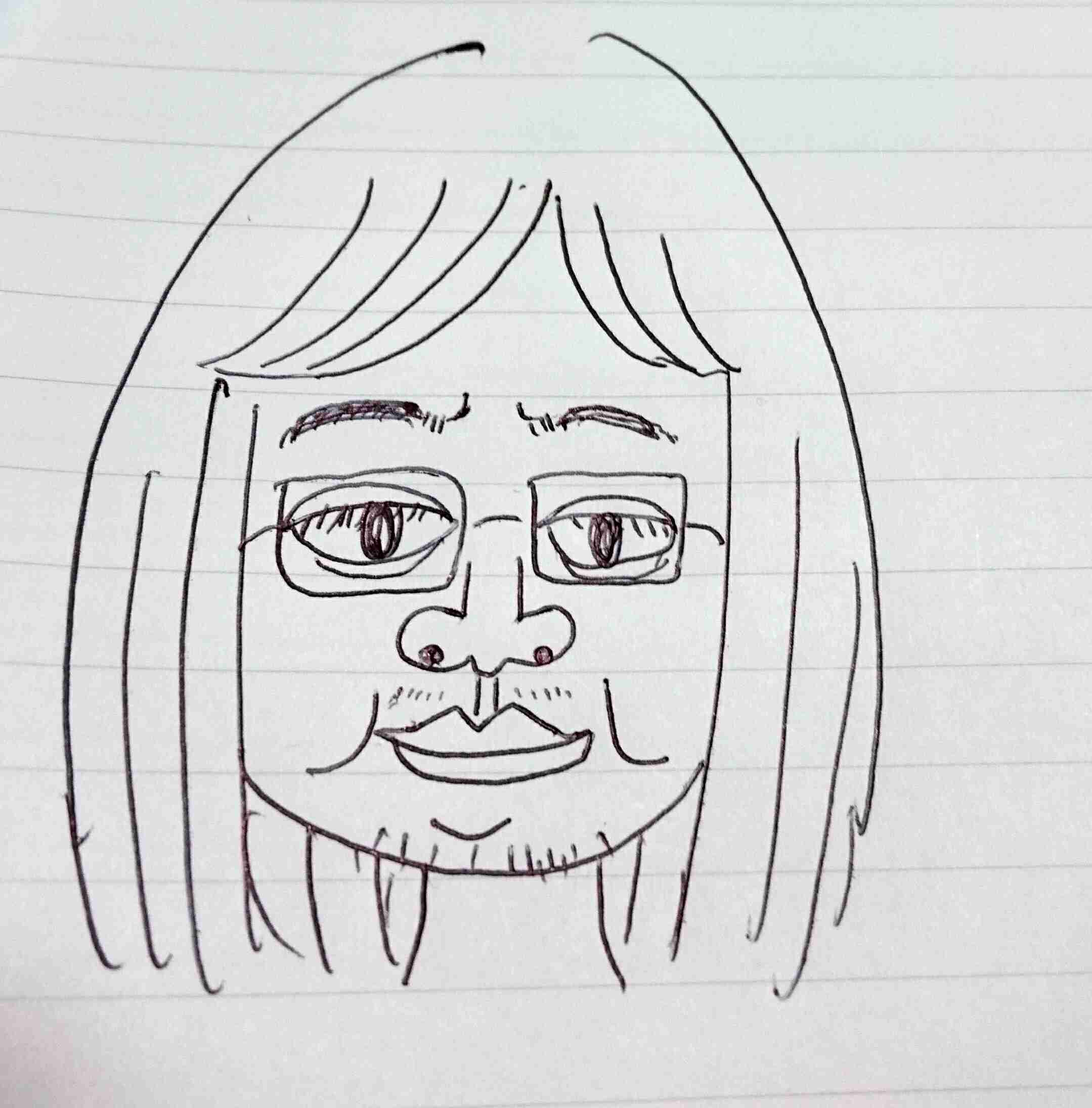 自分の似顔絵を貼るトピ