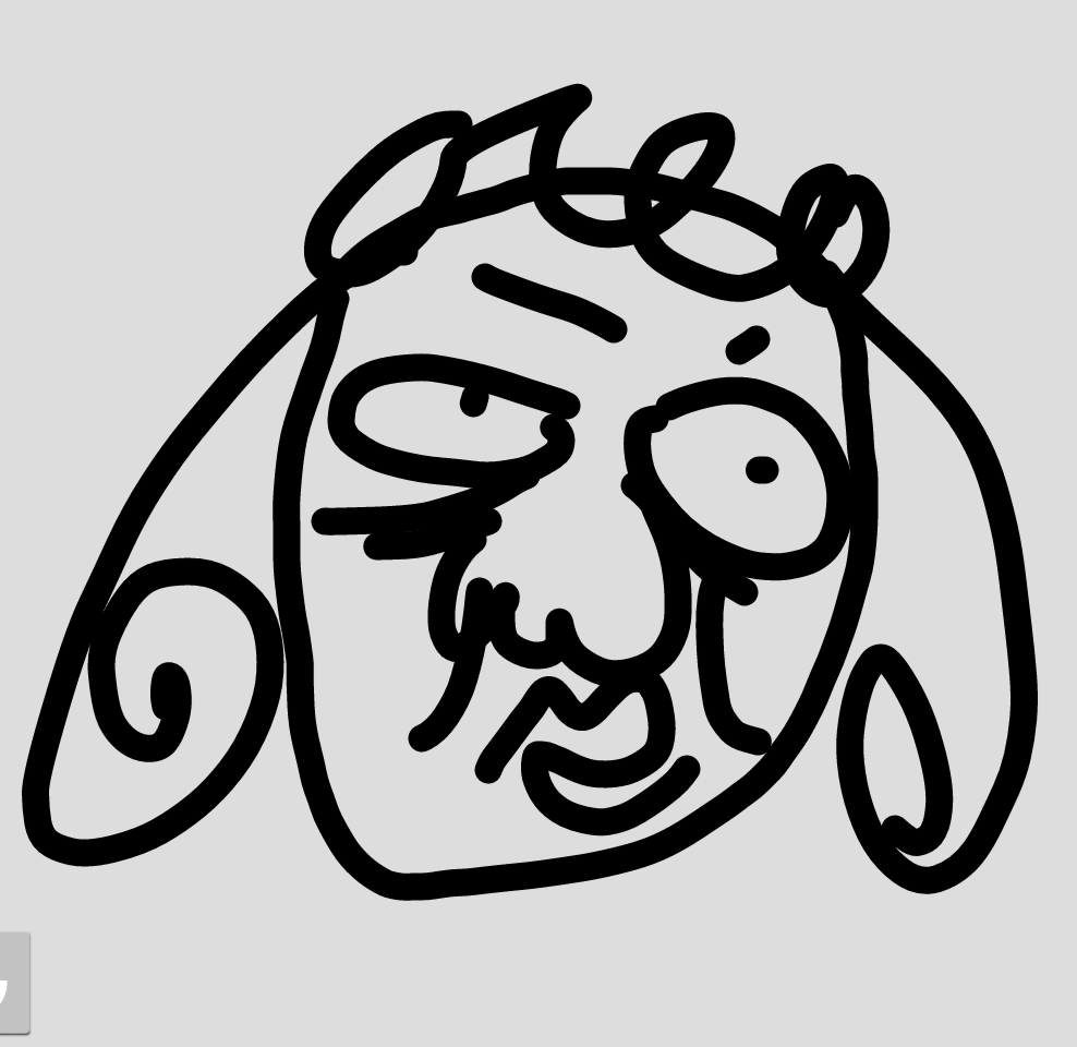 自分の似顔絵を貼るトピ