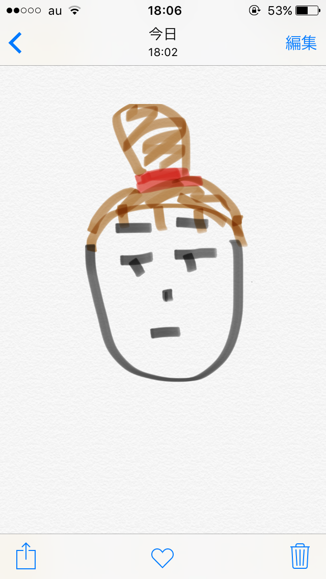 自分の似顔絵を貼るトピ