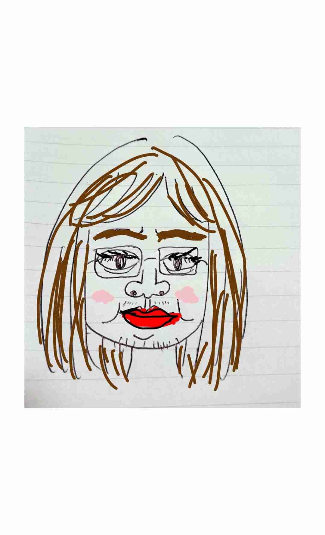 自分の似顔絵を貼るトピ