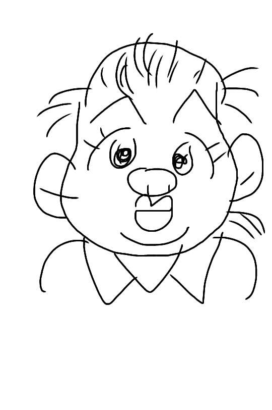 自分の似顔絵を貼るトピ