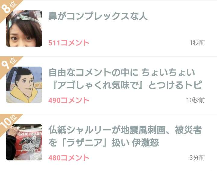 自由なコメントの中に ちょいちょい『アゴしゃくれ気味で』とつけるトピ