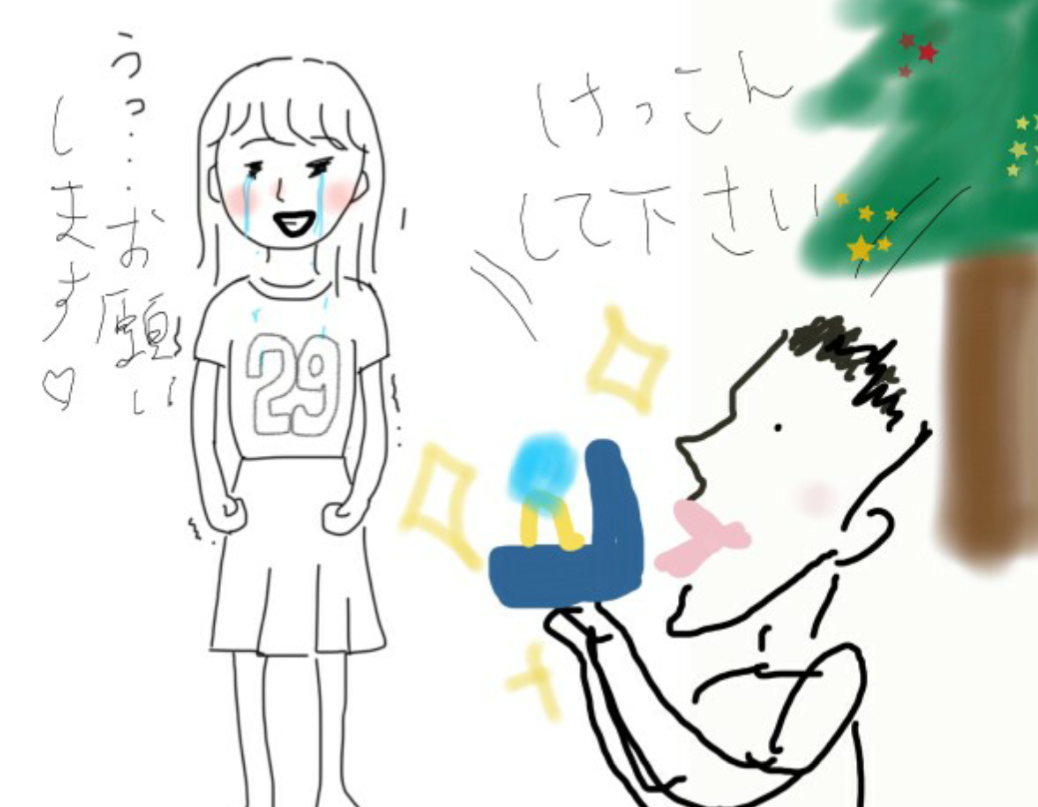 私の横に彼氏を描いて下さい…!