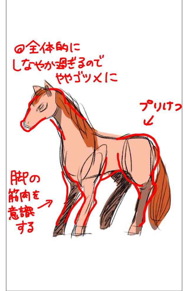絵の上手い人に自分の絵に赤ペンいれて指導してもらうトピ     