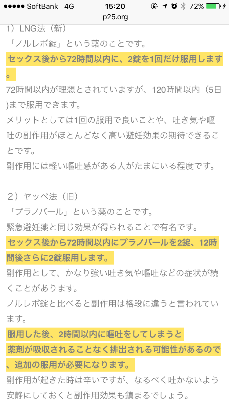 アフターピルについて