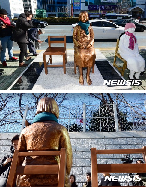 釜山市東区、日本総領事館前に慰安婦像設置を許可　31日夜に除幕式を計画