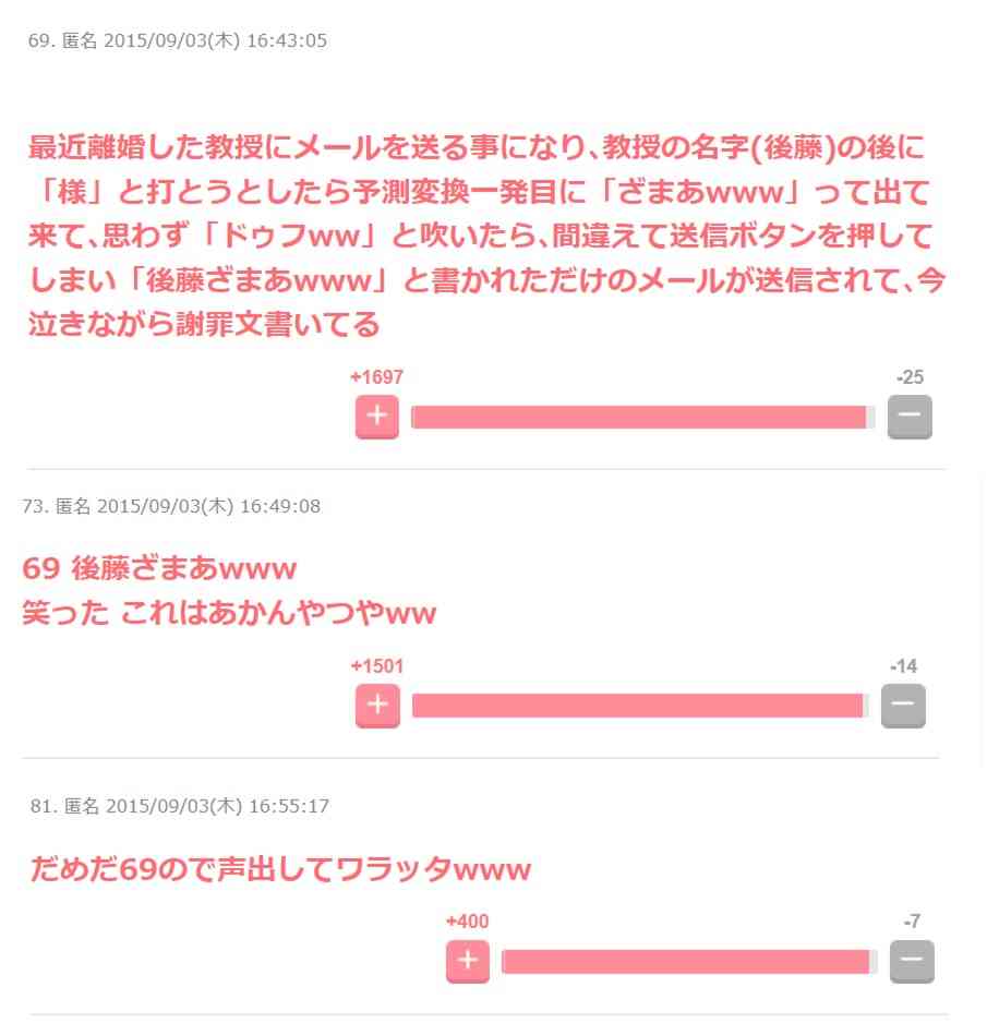じわじわ来るガルちゃんの投稿