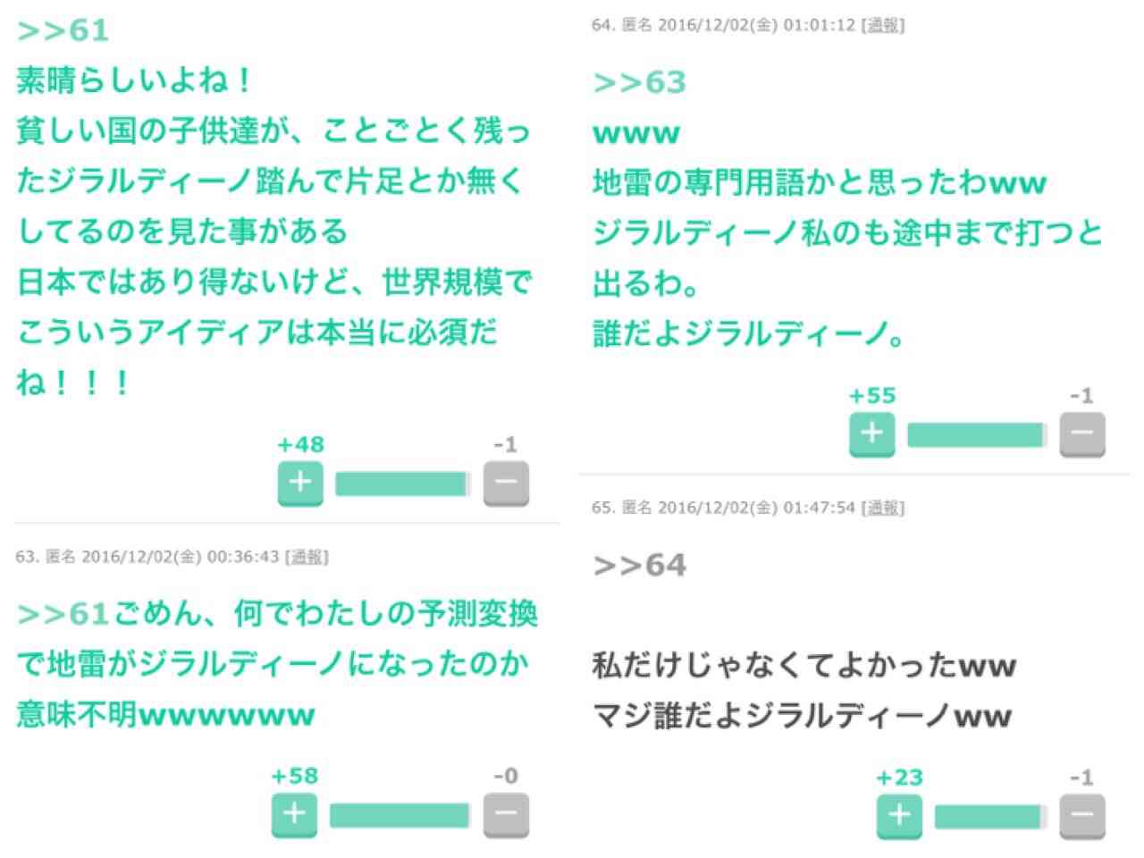 じわじわ来るガルちゃんの投稿