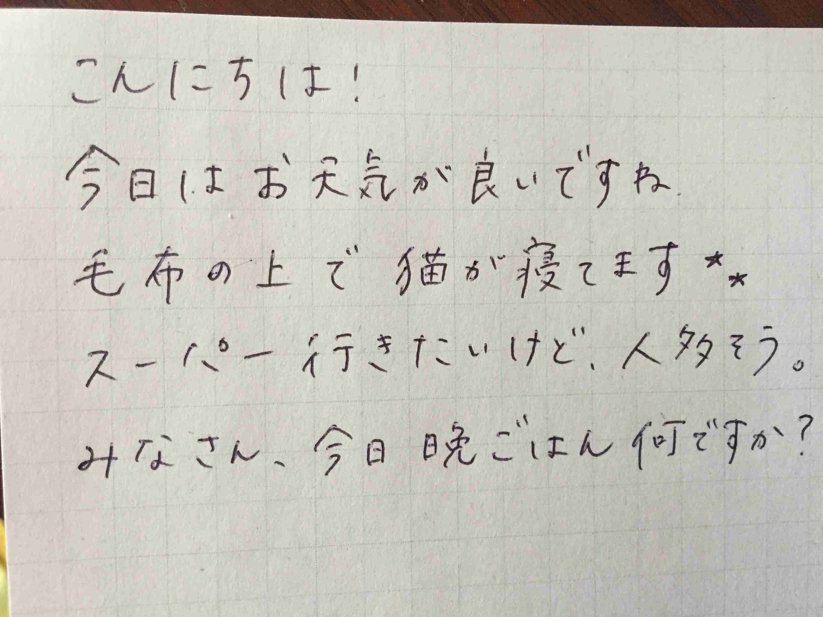 筆談で土曜の夜を静かに楽しく過ごすトピ