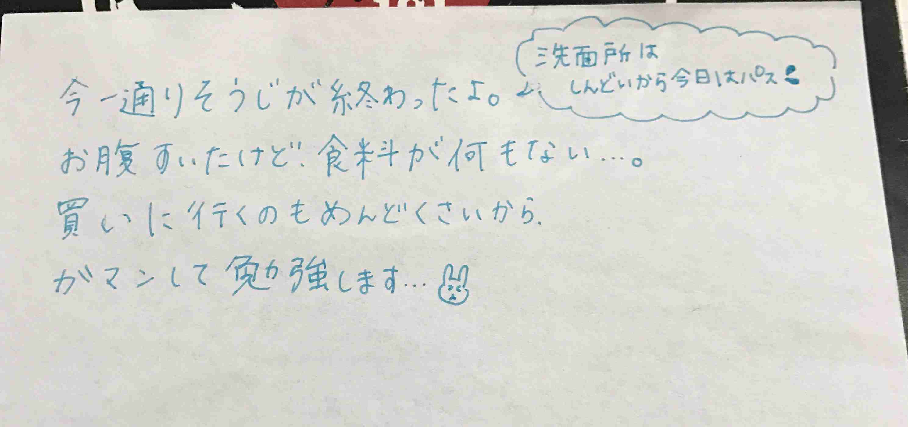 筆談で土曜の夜を静かに楽しく過ごすトピ