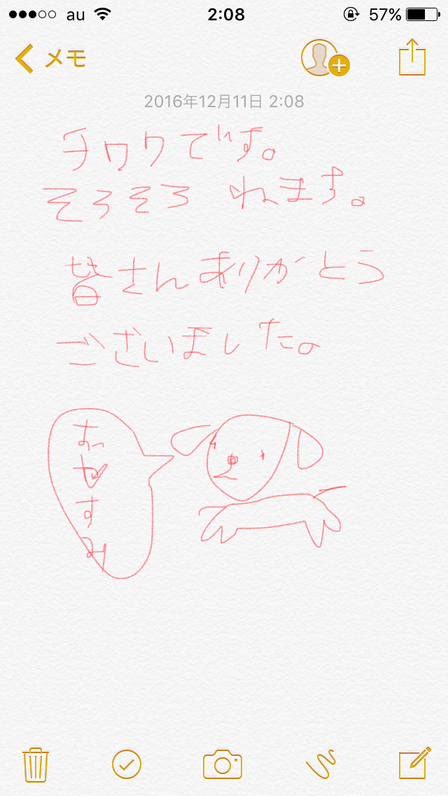 筆談で土曜の夜を静かに楽しく過ごすトピ
