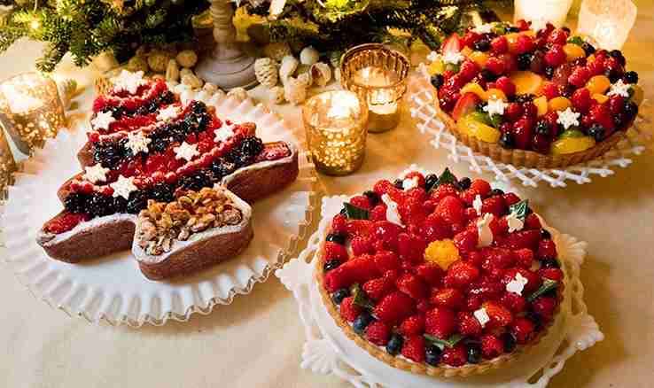 クリスマスのケーキ・ご馳走の画像いっぱい