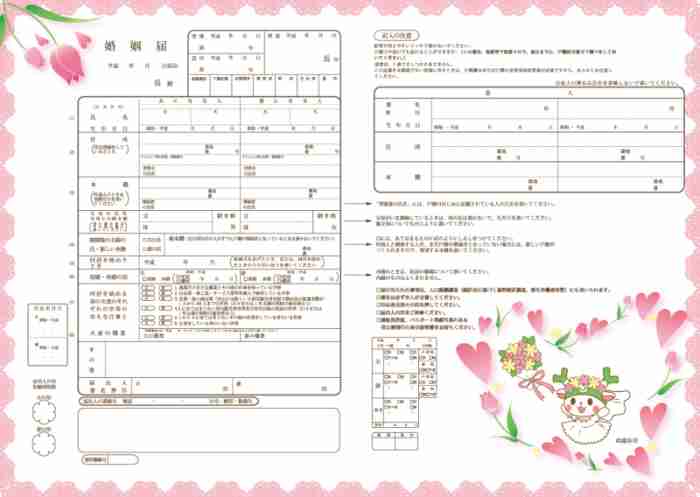 絵柄の婚姻届け、出生届け、離婚届けを出した人いますか？