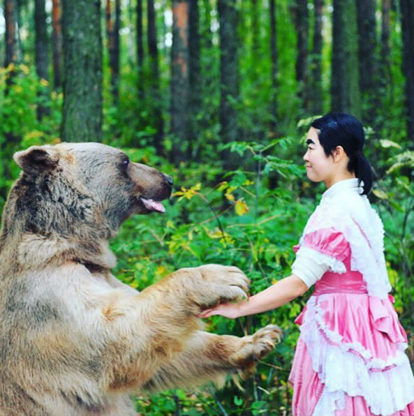 芸能人と動物の写真